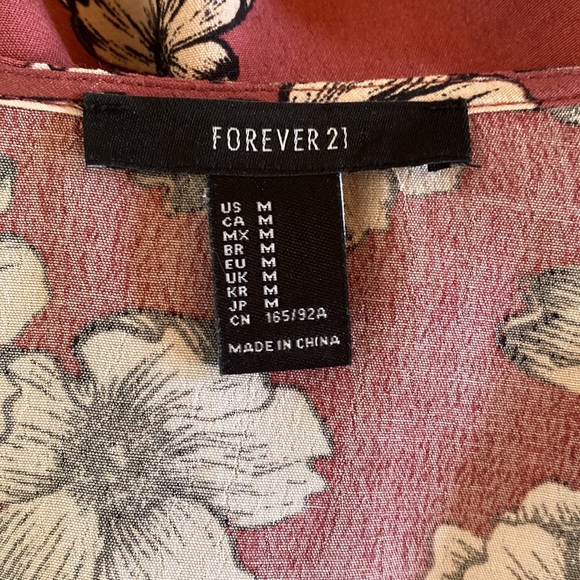 Floral Dress Forever 21 Size M. Long Sleeve’s Rose Colored Excellent Condition! - Picture 4 of 9